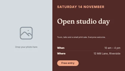 Event flyer · Clay dark
