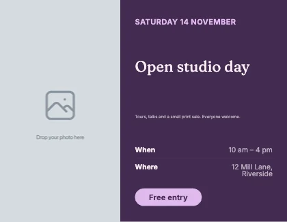 Event flyer · Plum dark