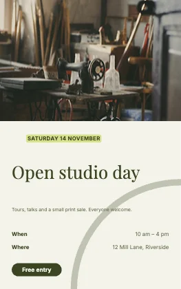 Event flyer · Olive · Editorial
