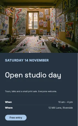 Event flyer · Slate dark · Grotesk