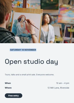 Event flyer · Slate · Grotesk