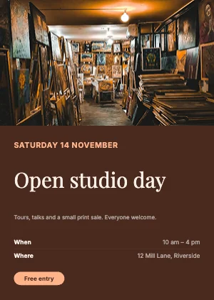 Event flyer · Sunset dark · Editorial