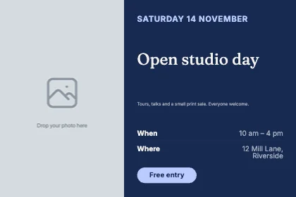Event flyer · Cobalt dark