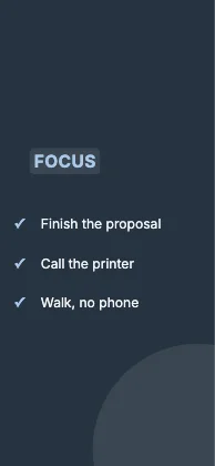 Focus wallpaper · Slate dark · Editorial