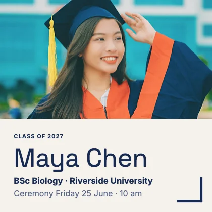 Graduation announcement · Cobalt · Grotesk