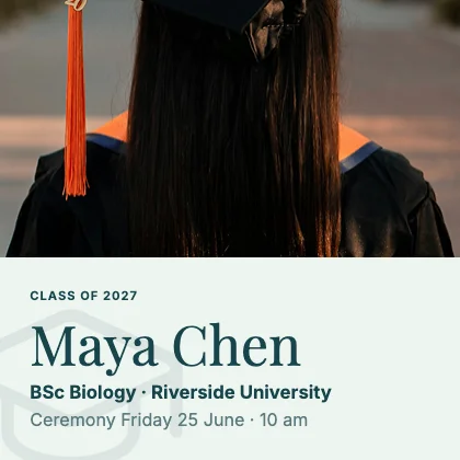 Graduation announcement · Lagoon · Editorial