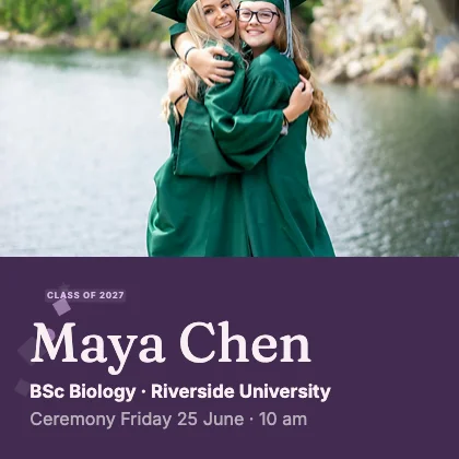 Graduation announcement · Plum dark