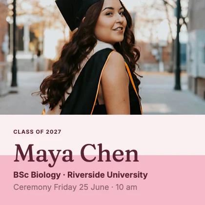 Graduation announcement · Rose