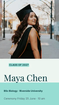 Graduation announcement · Lagoon · Editorial