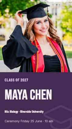 Graduation announcement · Plum dark · Poster