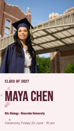 Graduation announcement · Rose · Poster