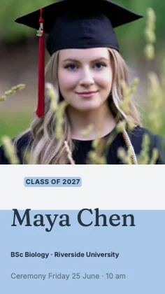 Graduation announcement · Slate