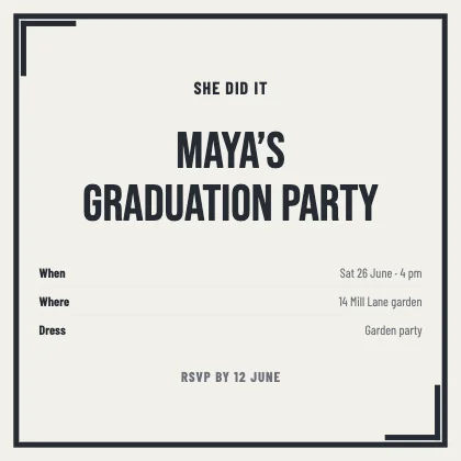 Graduation party invitation · Ink · Poster