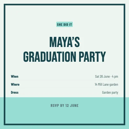 Graduation party invitation · Lagoon · Poster