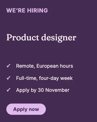 We’re hiring · Plum dark