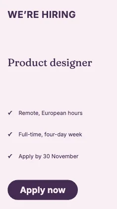 We’re hiring · Plum