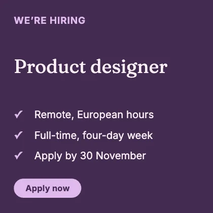 We’re hiring · Plum dark