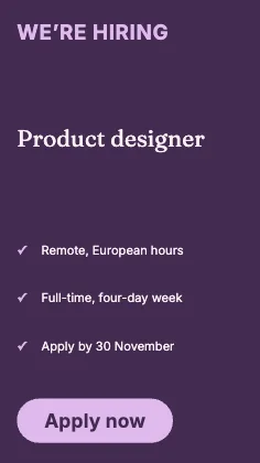 We’re hiring · Plum dark
