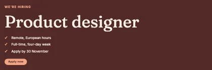 We’re hiring · Clay dark