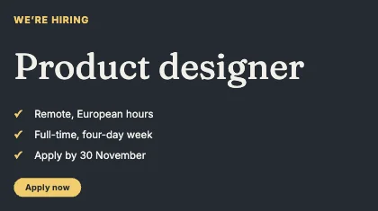 We’re hiring · Ink dark