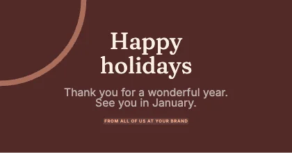 Holiday greeting · Clay dark