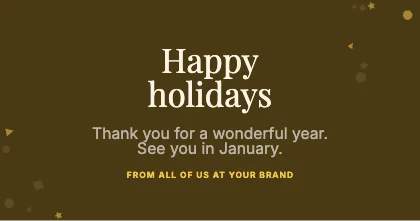 Holiday greeting · Mustard dark · Editorial