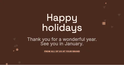 Holiday greeting · Sunset dark · Grotesk
