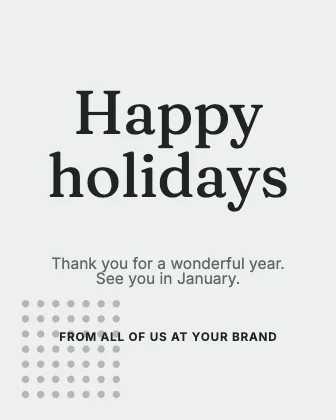 Holiday greeting · Charcoal