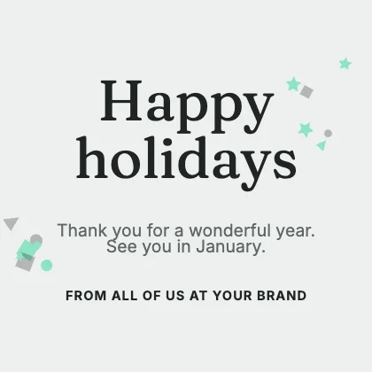 Holiday greeting · Charcoal