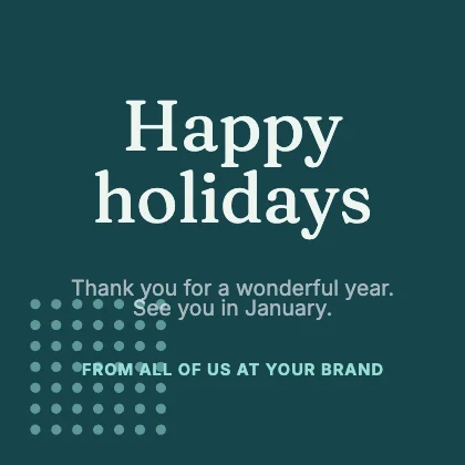 Holiday greeting · Lagoon dark
