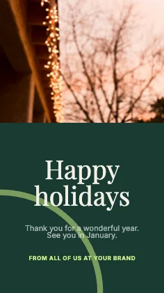 Holiday greeting · Forest dark · Editorial