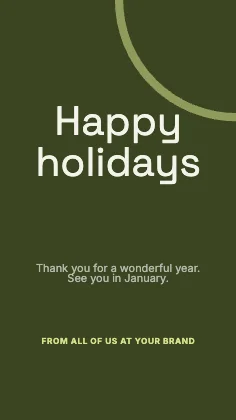 Holiday greeting · Olive dark · Grotesk