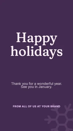 Holiday greeting · Plum dark