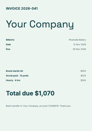 Invoice · Lagoon · Grotesk