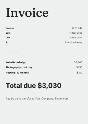 Simple invoice · Charcoal