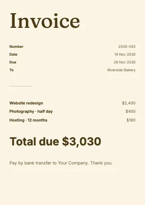 Simple invoice · Mustard