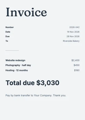 Simple invoice · Slate
