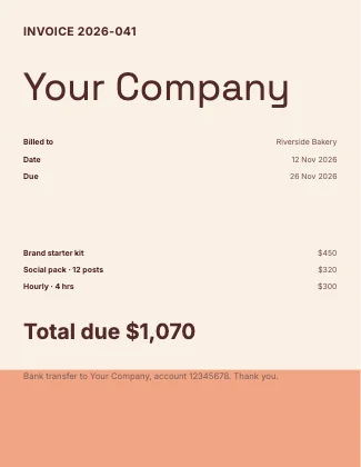 Invoice · Clay · Grotesk