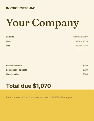 Invoice · Mustard