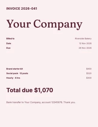 Invoice · Rose