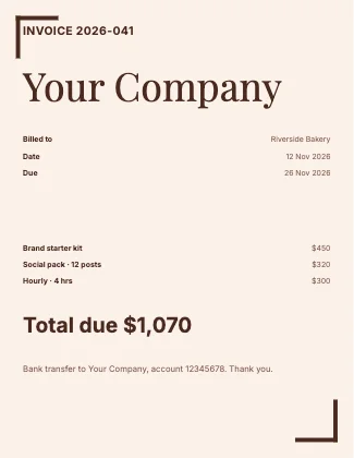 Invoice · Sunset · Editorial