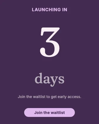 Launch countdown · Plum dark