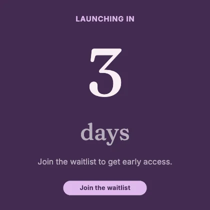Launch countdown · Plum dark