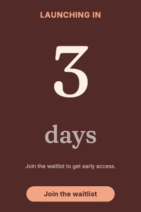 Launch countdown · Clay dark