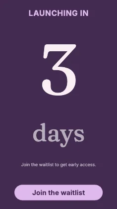 Launch countdown · Plum dark