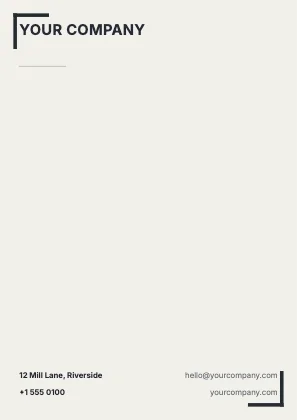 Letterhead · Ink · Editorial