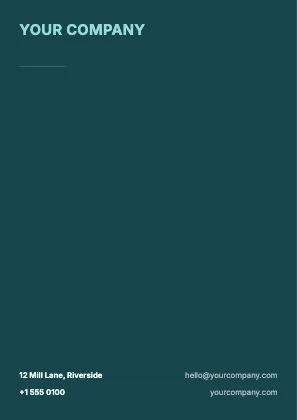 Letterhead · Lagoon dark · Grotesk