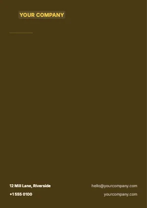 Letterhead · Mustard dark · Editorial