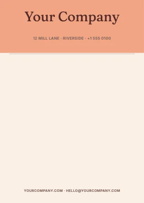 Centred letterhead · Clay