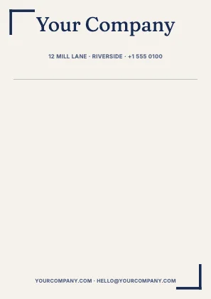 Centred letterhead · Cobalt